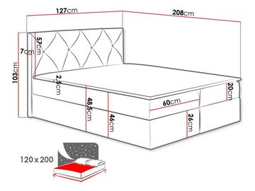 MIRJAN24 Boxspringbett Crystal (Matratze, Topper und Kopfteil), mit 2 Bettkästen, Stilvoll Bettgestell