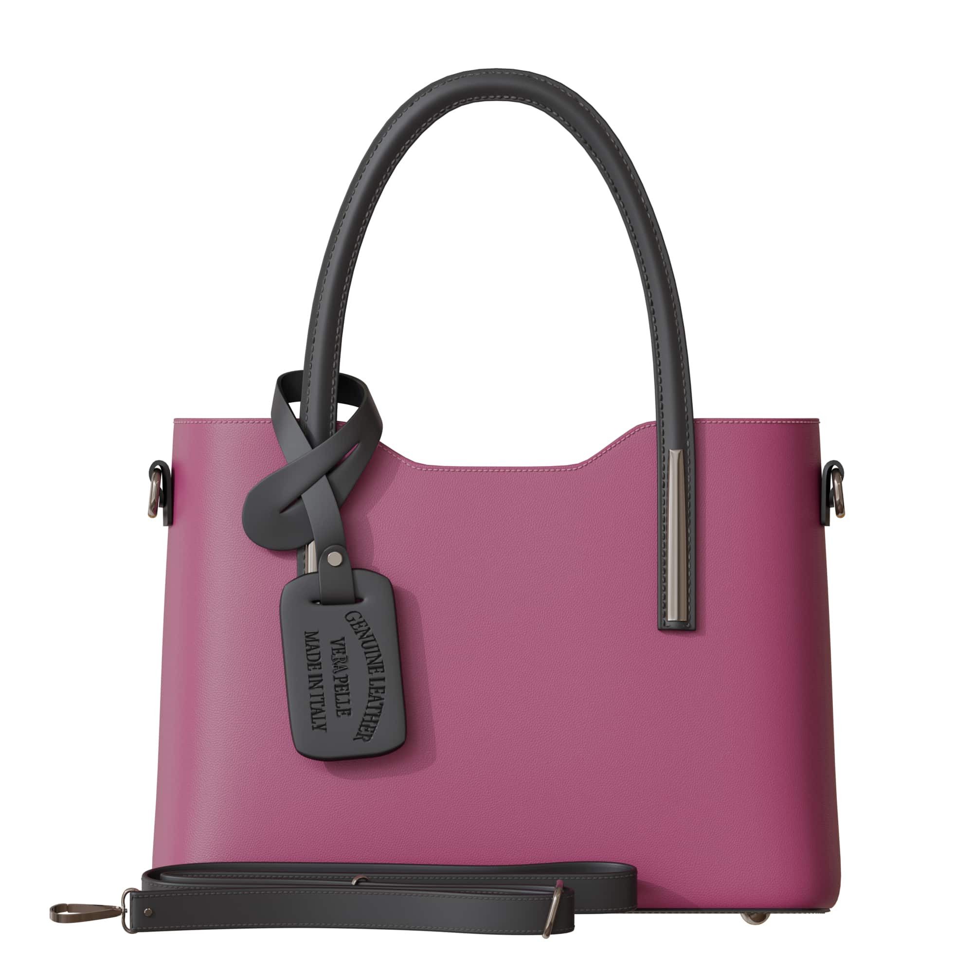 Henkeltasche Damen Hand Umhänge Henkel Tasche Feinstes Echt Leder 30637
