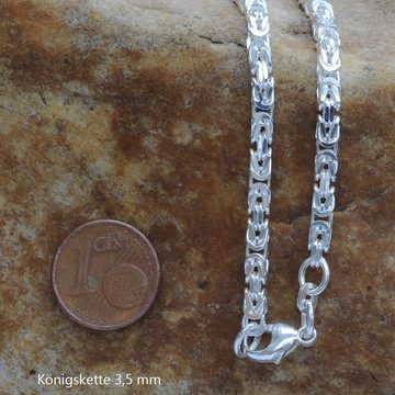 HOPLO Königskette Silberkette Königskette Länge 19cm - Breite 3,5mm - 925 Silber, Made in Germany
