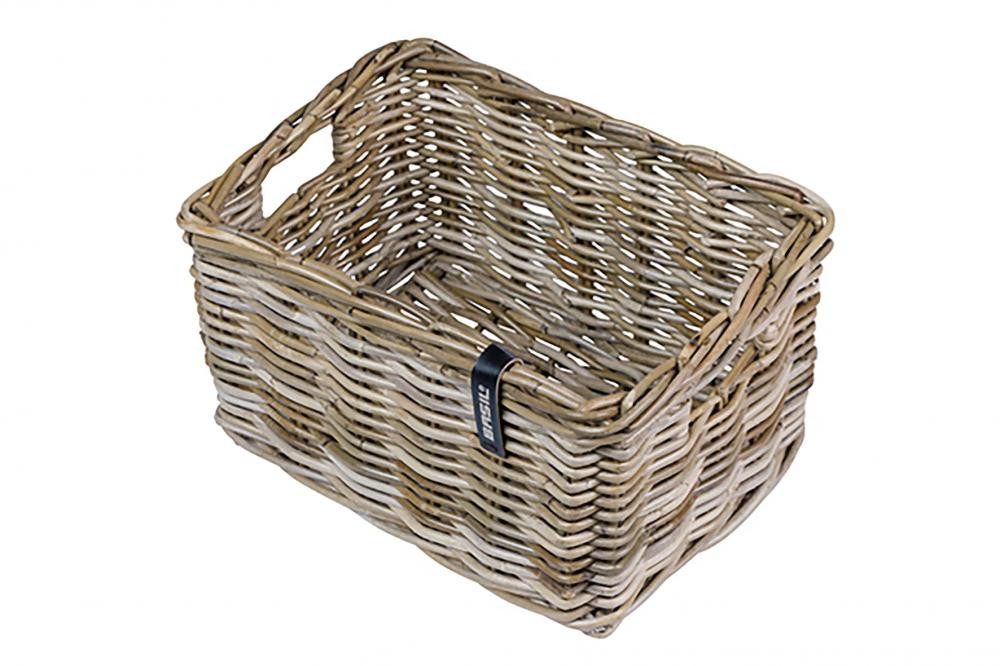 Basil Fahrradkorb Basil Dax S Rattan Fahrradkorb 27x37x21 cm - grau - ohne Befestigungsm