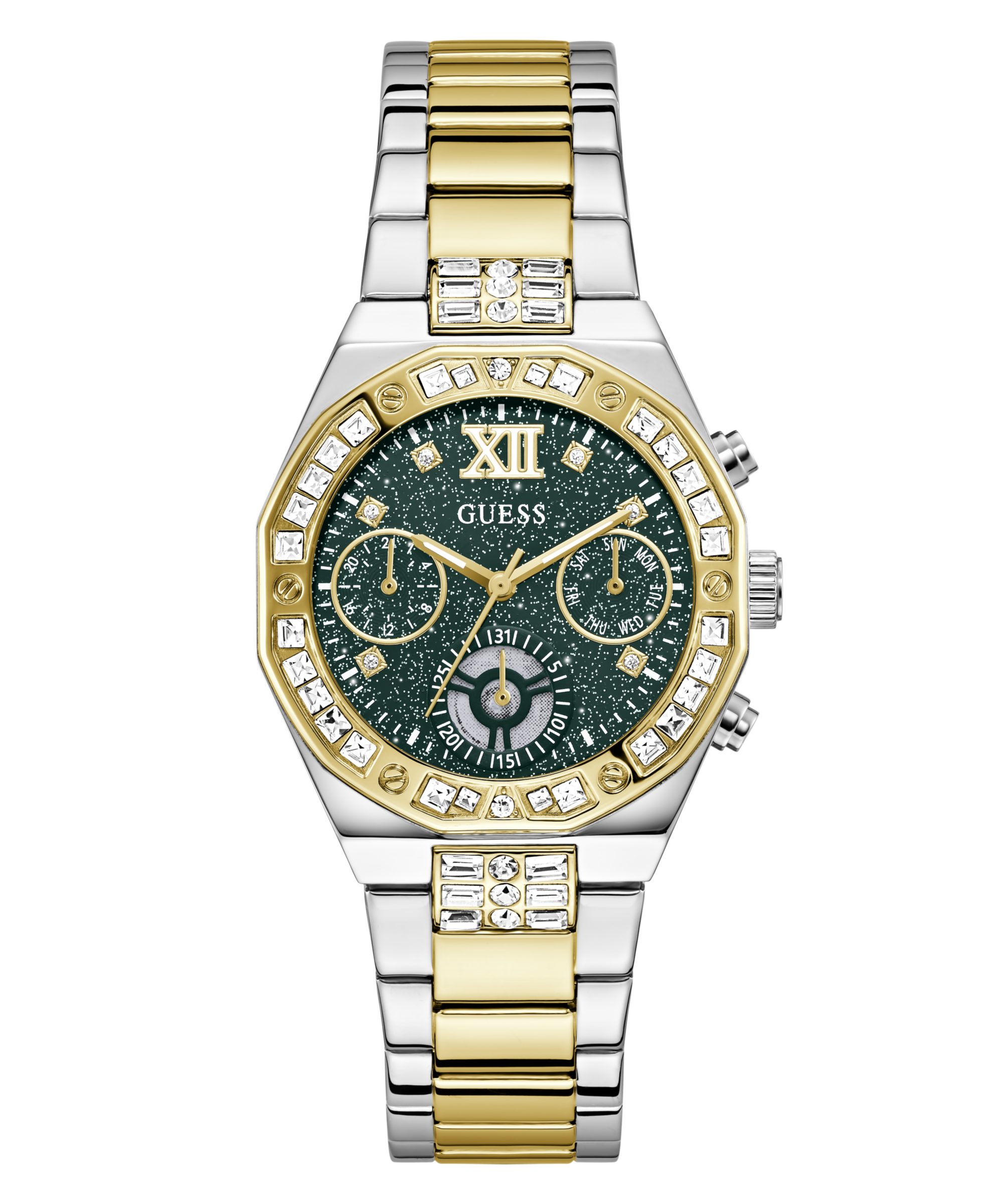 Guess Quarzuhr SELINA GW1116L3, Armbanduhr, Damenuhr, Edelstahlarmband, analog, Tag, Wochentag