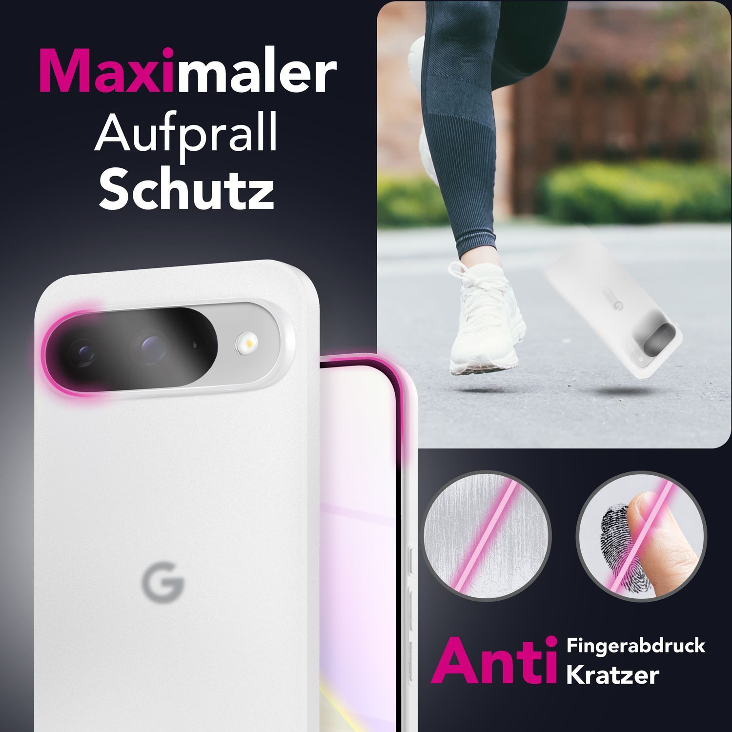 Nalia Smartphone-Hülle Google Pixel 9 16 cm (6,3 Zoll), Ultra Dünn 0,3mm / Mattiertes Finish / Anti-Fingerprint / Rutschfest
