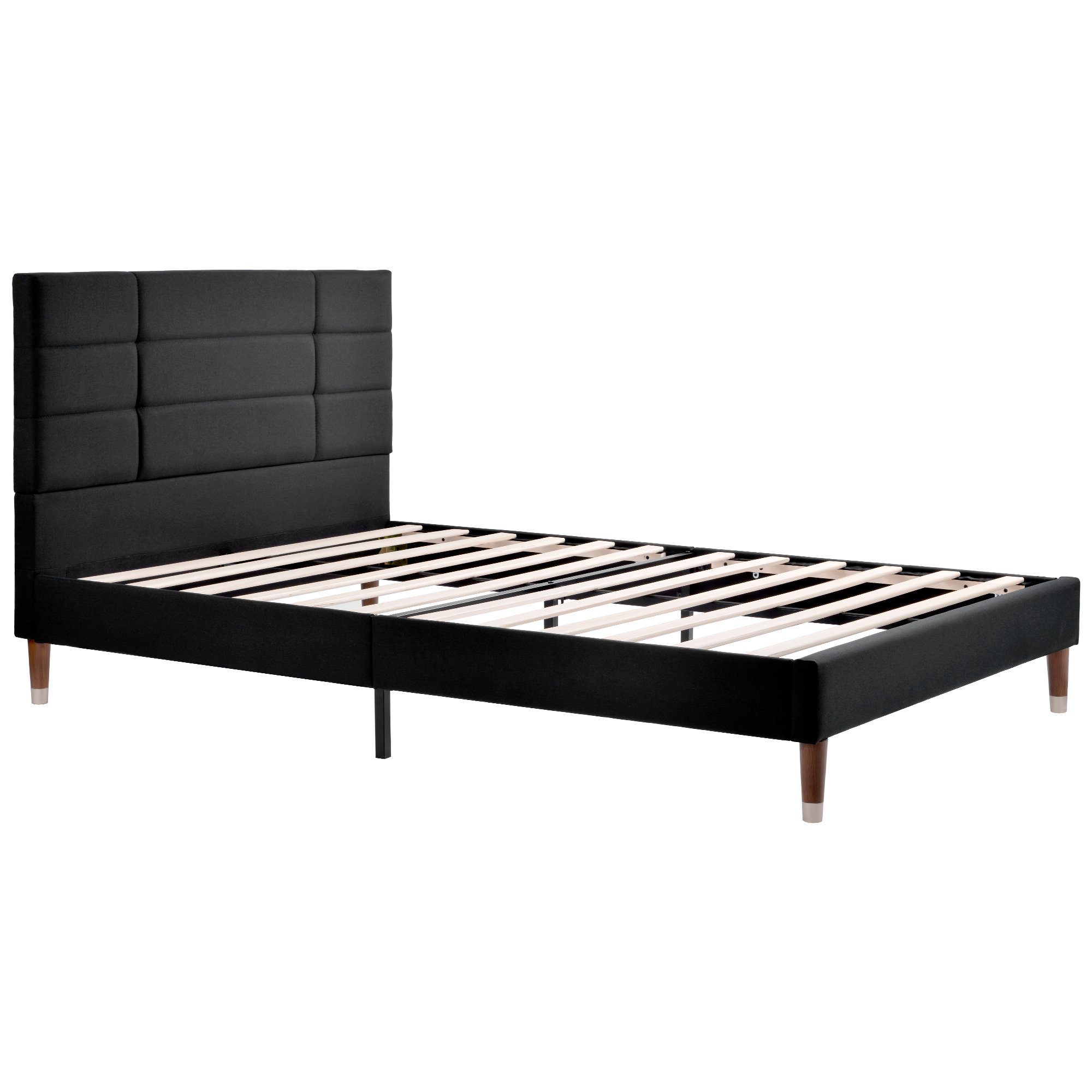 Polsterbett (Doppelbett 140x200 cm), Lattenrost aus Holz, Stabile Konstruktion, Leinen