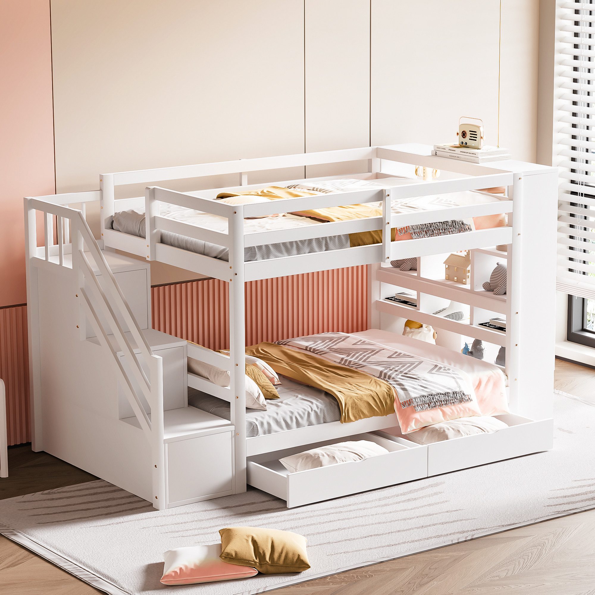 Flieks Etagenbett, Kinderbett 90x200cm mit 2 günstig online kaufen