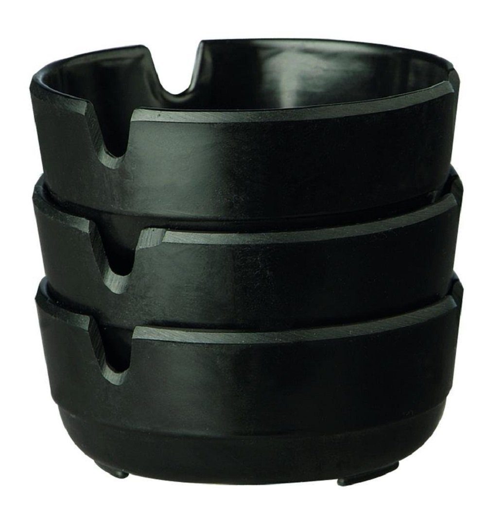APS Aschenbecher APS Aschenbecher, 3er Set Ø 8cm, H:3 cm Melamin schwarz -CASUAL- 00576