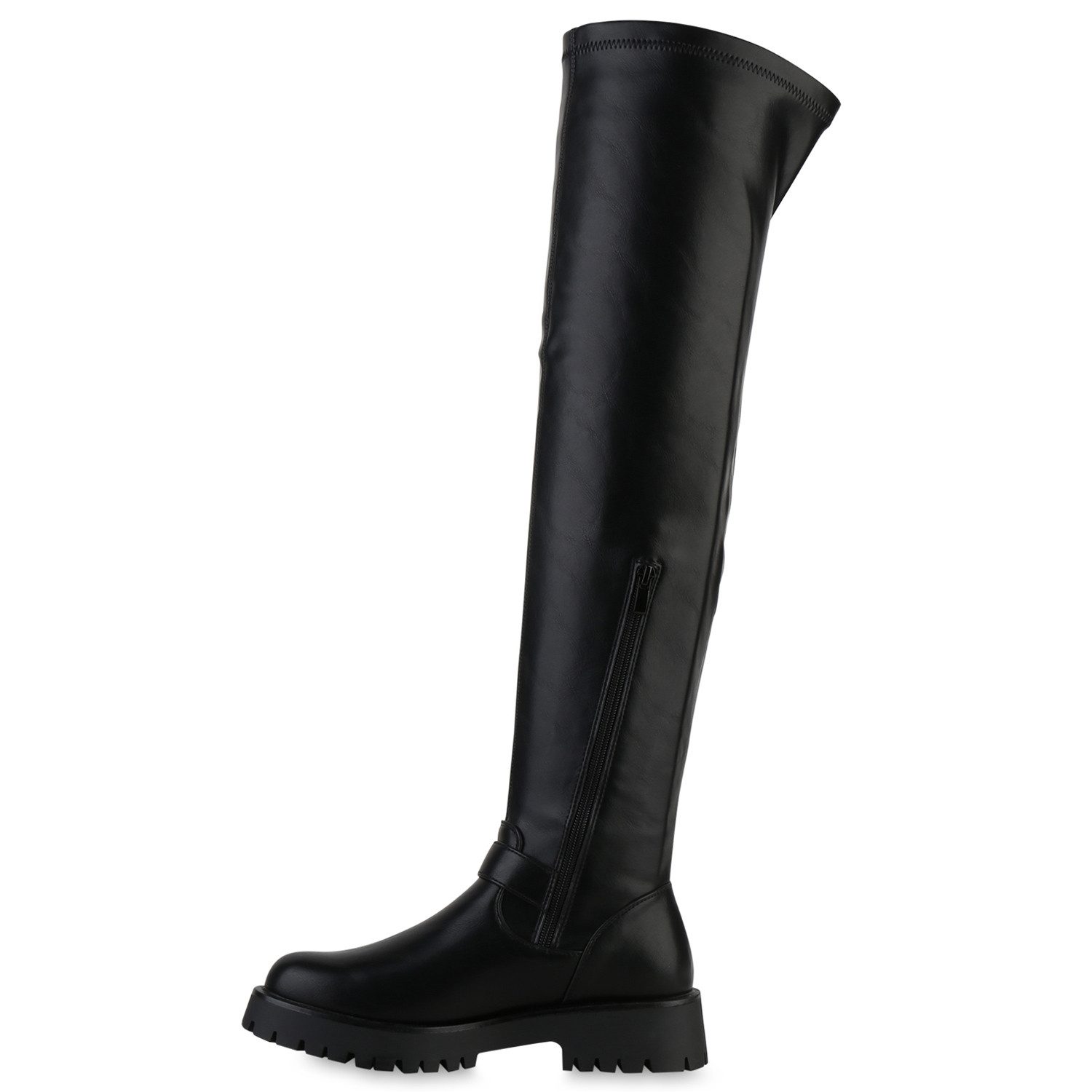 VAN HILL 841817 Overkneestiefel Damen Leicht Gefütterte Overknees Stiefel P günstig online kaufen