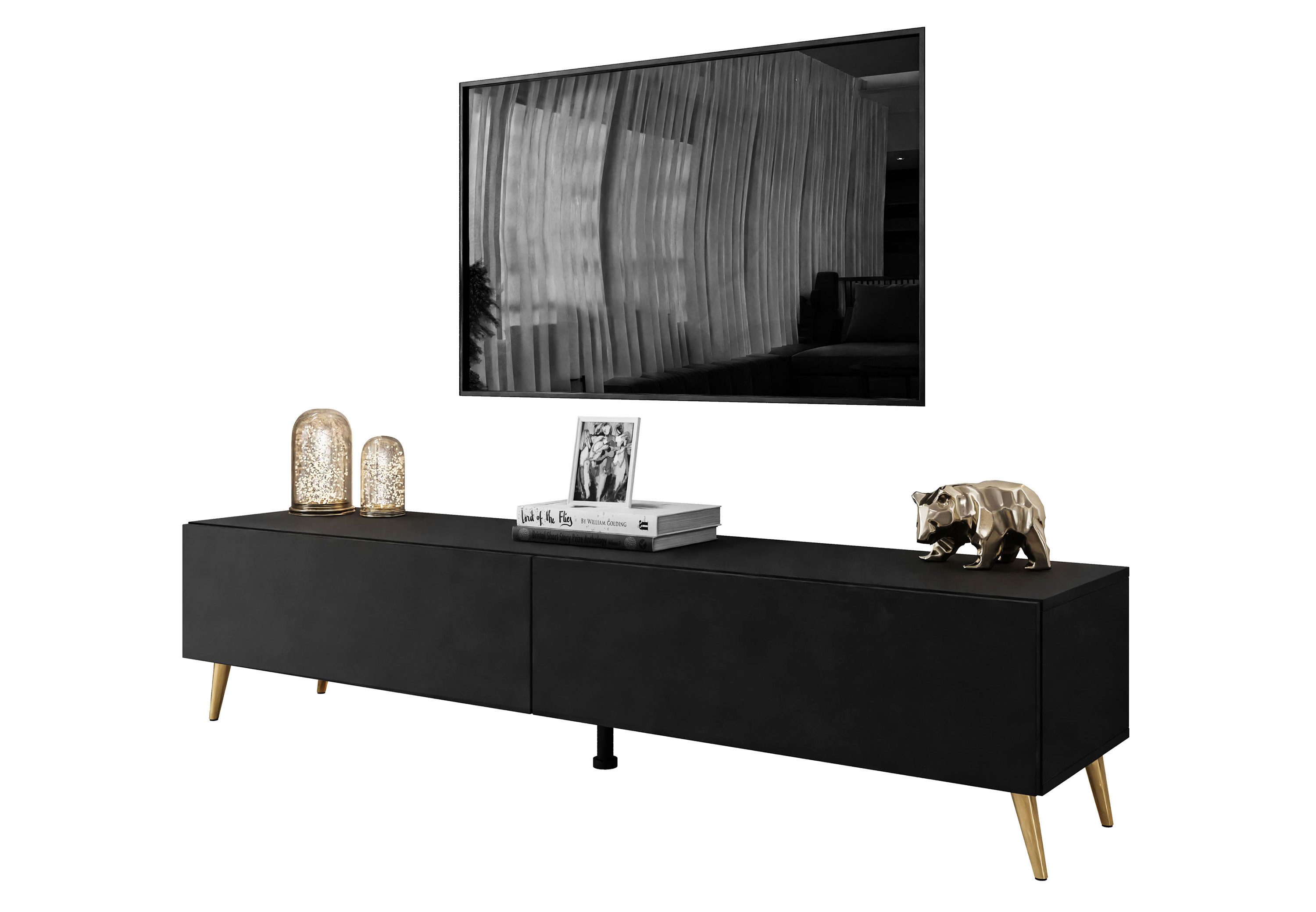 Lookway Lowboard COLETTE MATT TV-Schrank mit Füße und LED Beleuchtung