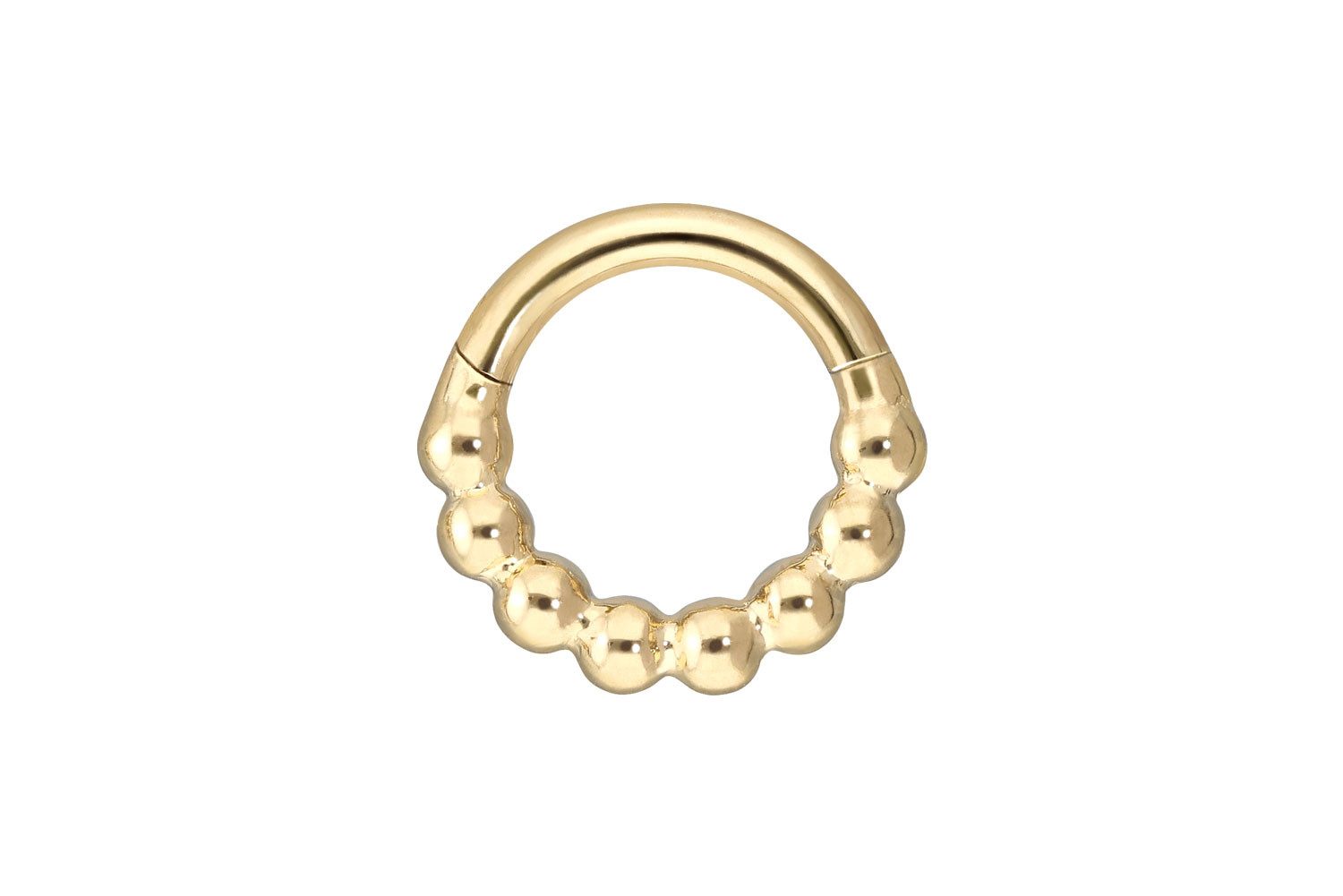 PIERCINGLINE Nasenpiercing 18 Karat Gold Segmentring Clicker KUGELN Ohrpiercing Septum Nase (Clicker, 1-tlg), Ohrpiercing für Conch, Helix, Tragus, Daith, Lobe