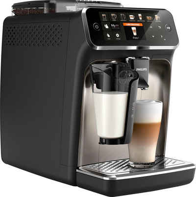 Philips Kaffeevollautomat 5400 Series EP5447/90 LatteGo, 12 Kaffeespezialitäten und 4 Benutzerprofilen chrom/mattschwarz