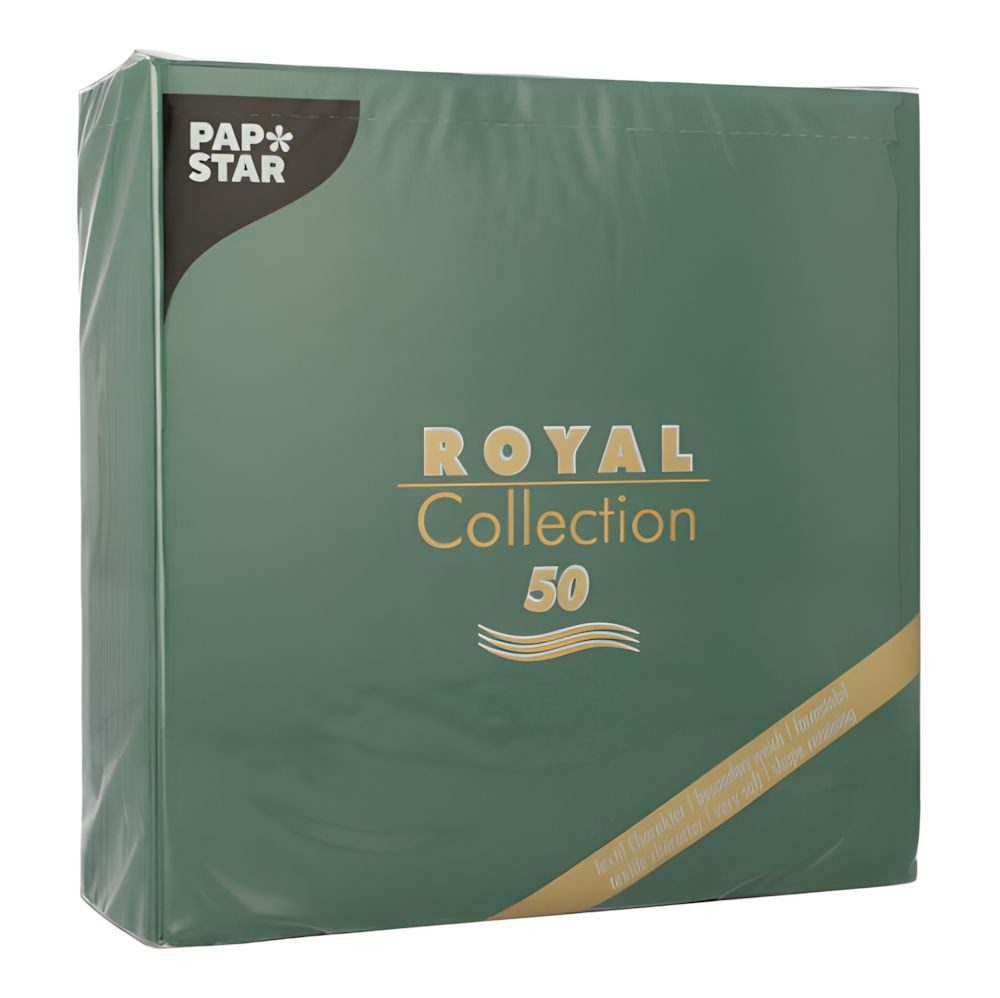 PAPSTAR Papierserviette Servietten ROYAL Collection 1/4-Falz 40 cm x 40 cm dunkelgrün 50 Stk