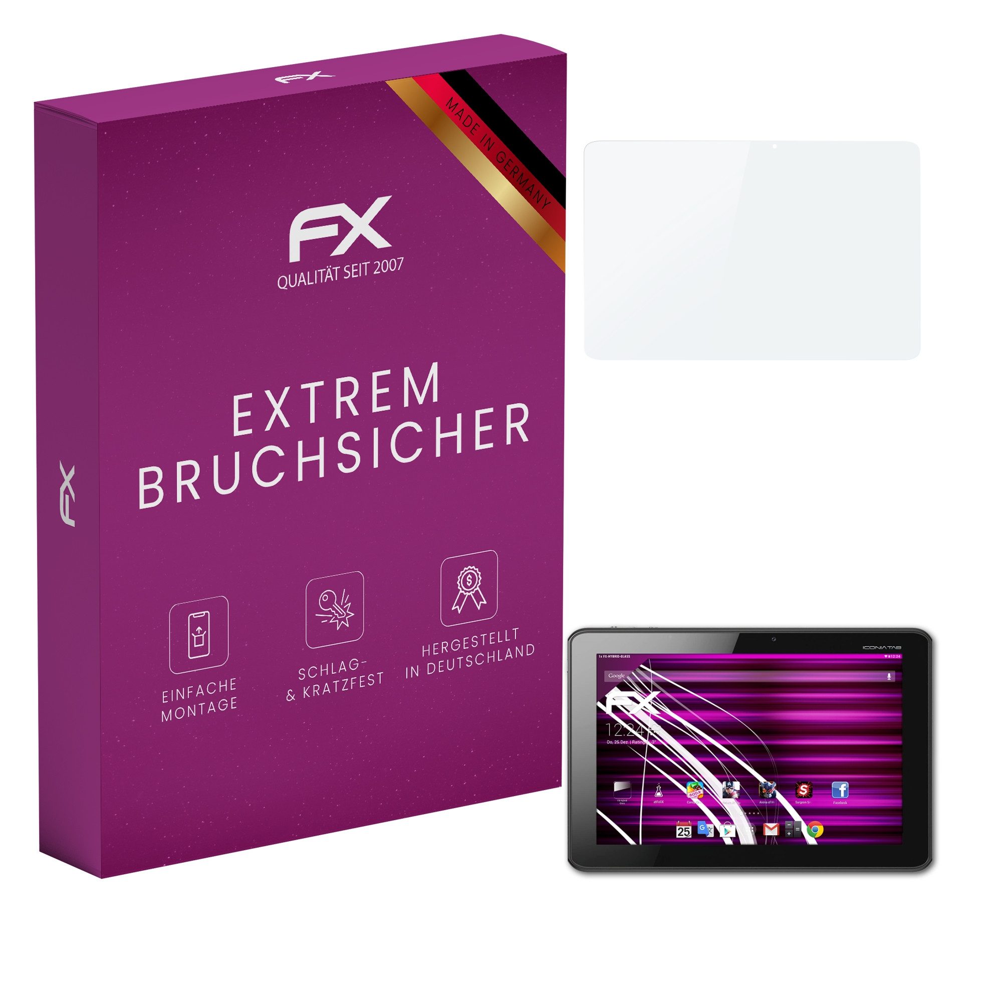 Schutzfolie Panzerglasfolie für Acer Iconia A510