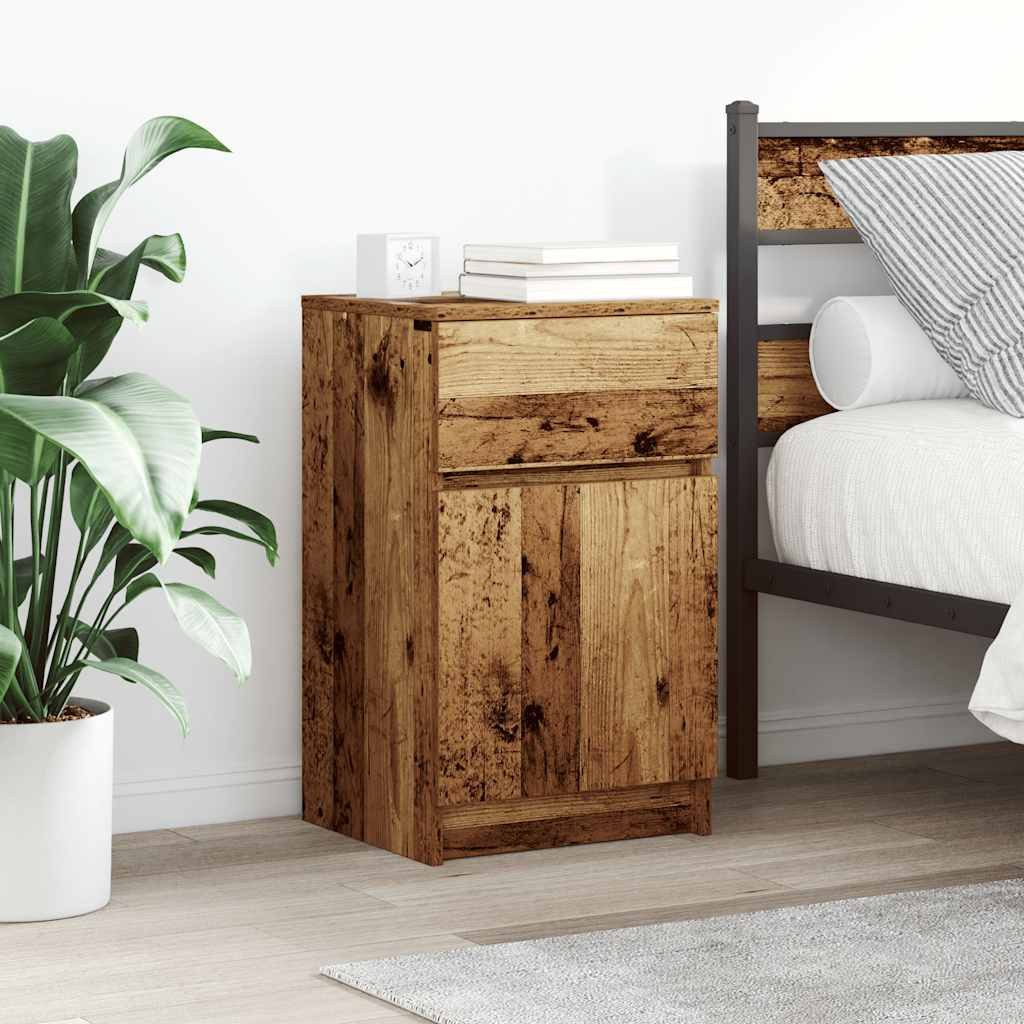 vidaXL Nachttisch Nachttisch Altholz-Optik 39x35x65 cm Holzwerkstoff (1-St)