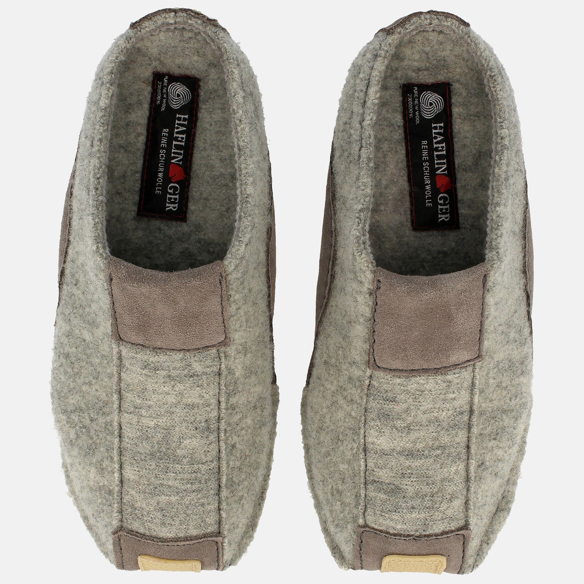 Haflinger Pocahontas Pantoffeln aus gewalkter Wolle mit Gummisohle Hausschuh