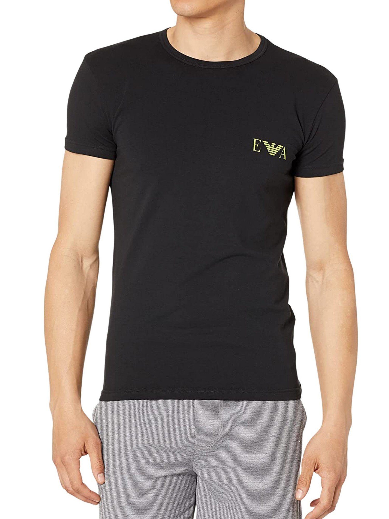 im black mit (2-tlg) Armani Emporio black 23820 / T-Shirt Shirt Basic-T-Shirt 2-Pack