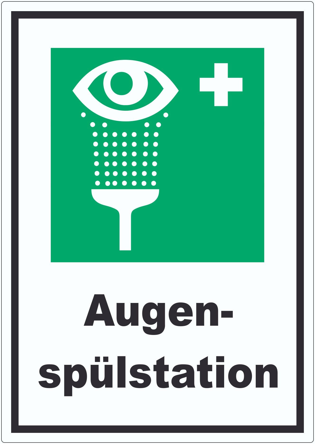 HB-Druck Aufkleber Augenspülstation Aufkleber, wetterfest, UV-beständig, kratzfest