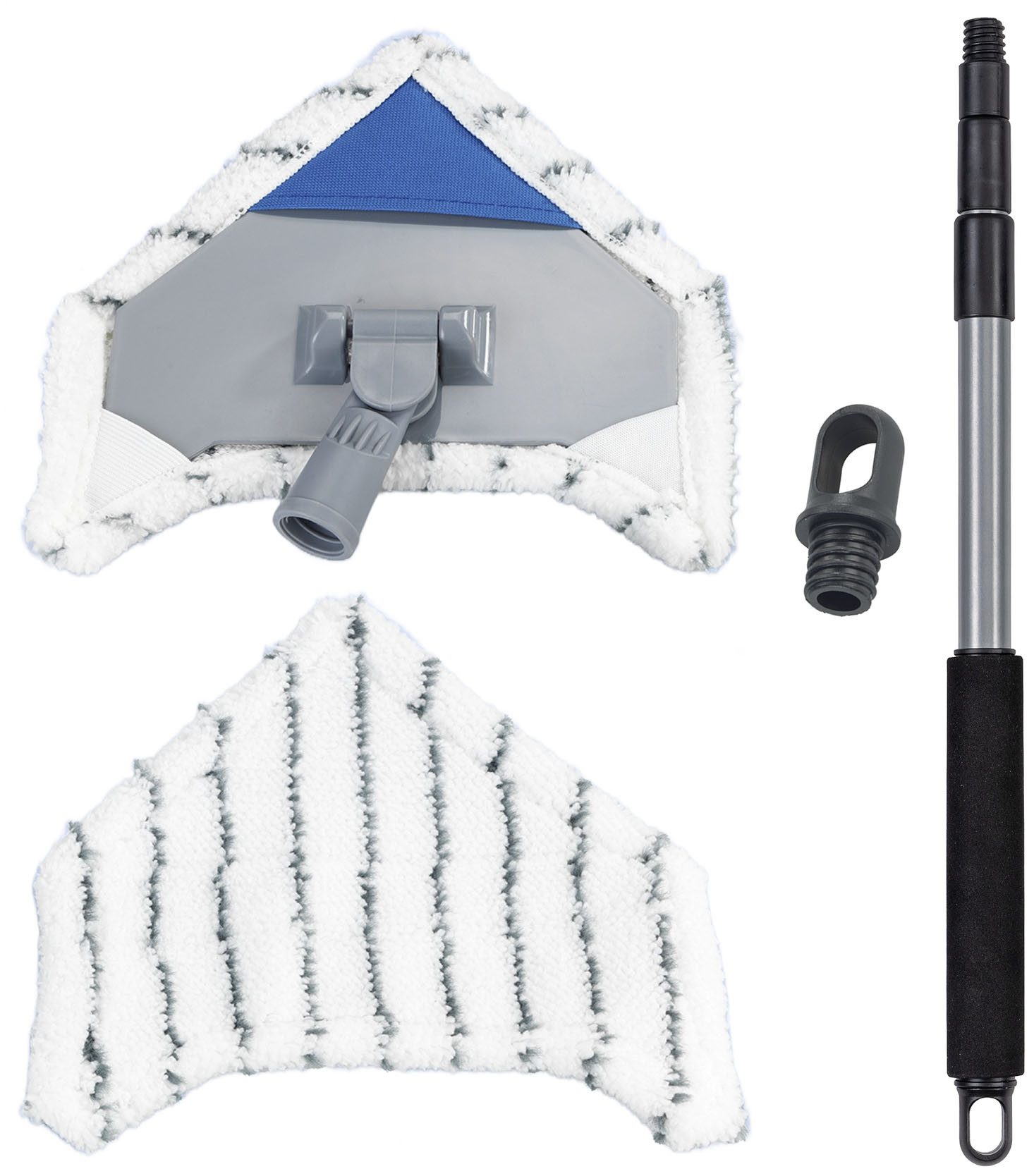 Maximex Bodenwischer-Set Multiflex-Wischer inkl. Teleskopstiel, (Set, 5-St), für Fliesen, Fenster und Böden, mit Aufhangöse