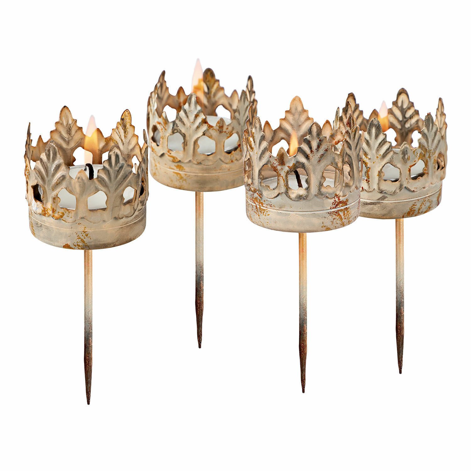 Mirabeau Adventskranz Steckwindlicht 4er Set Groisy antikcreme, Weihnachten, Winter, Festtage, stilvolles Interieur