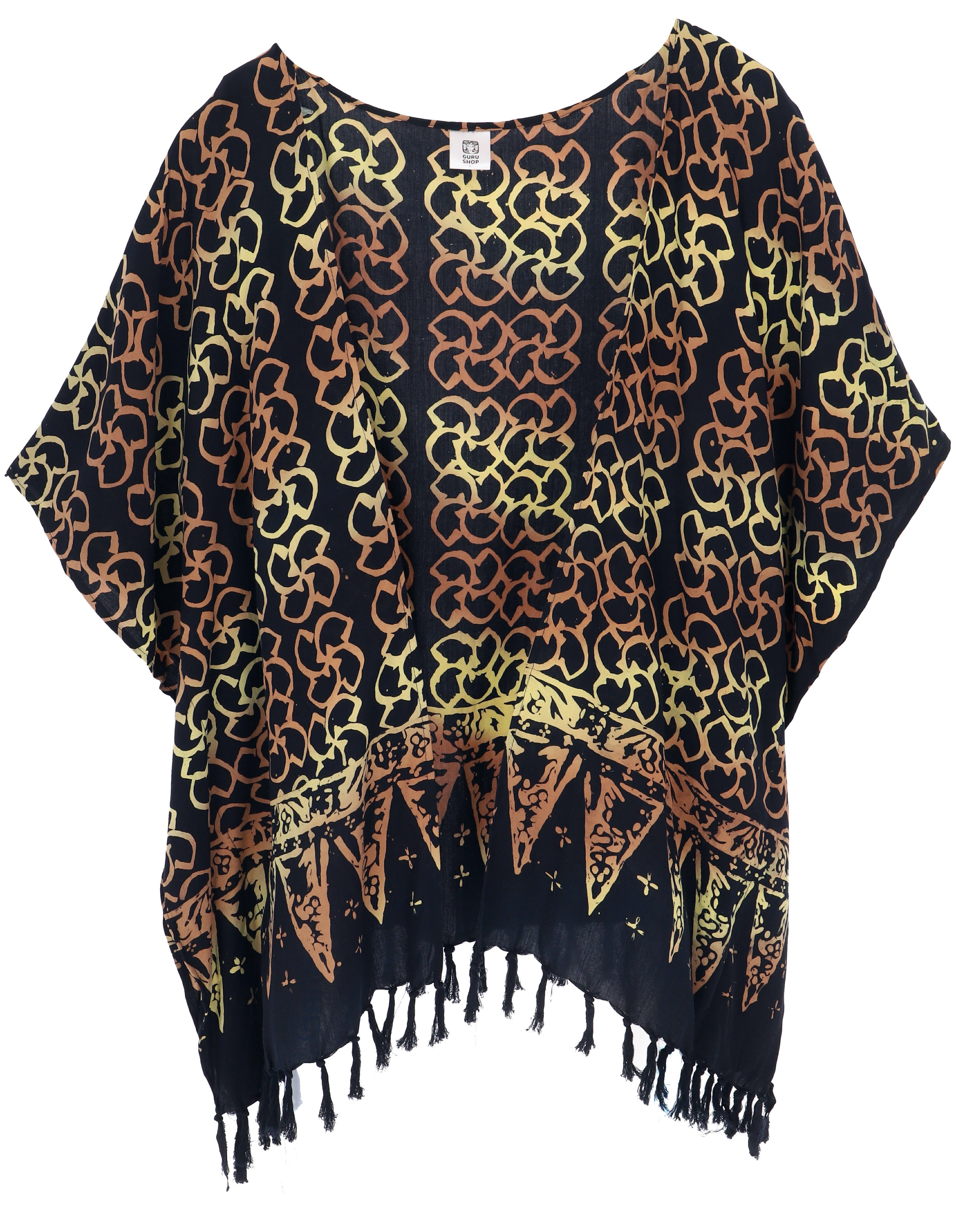 Guru-Shop Kimono Kurzer farbenfroher Sommer Kimono, günstig online kaufen