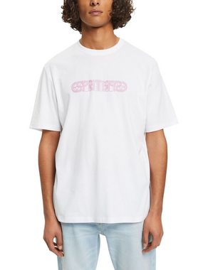 edc by Esprit T-Shirt T-Shirt mit Logo-Print in lockerer Passform (1-tlg)