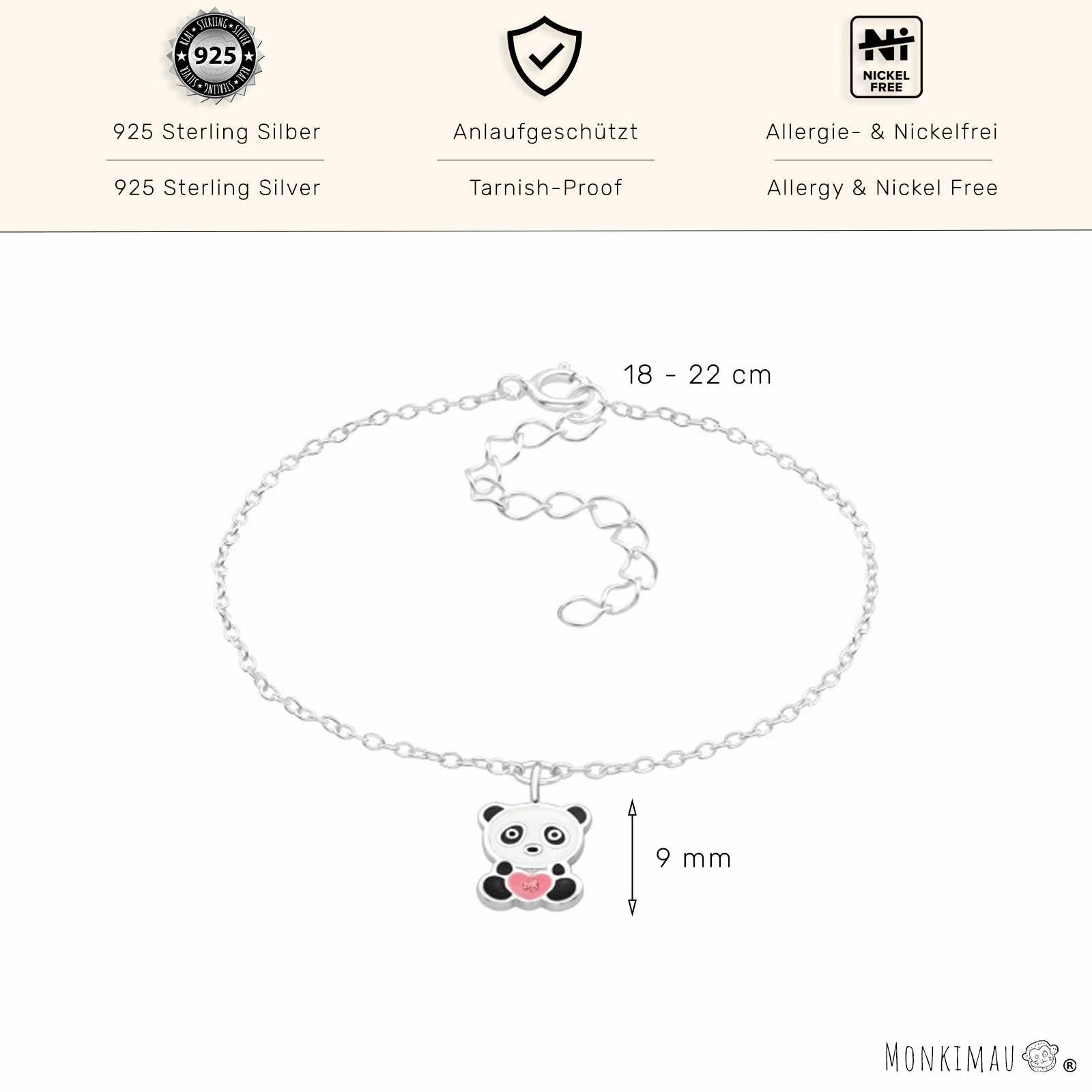 (Packung) Armkette Silber Anhänger Monkimau Armkette Panda Schmuck mit