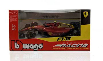 Bburago Modellauto Ferrari F1-75 Sainz #55, Maßstab 1:43, Monza-Ausführung
