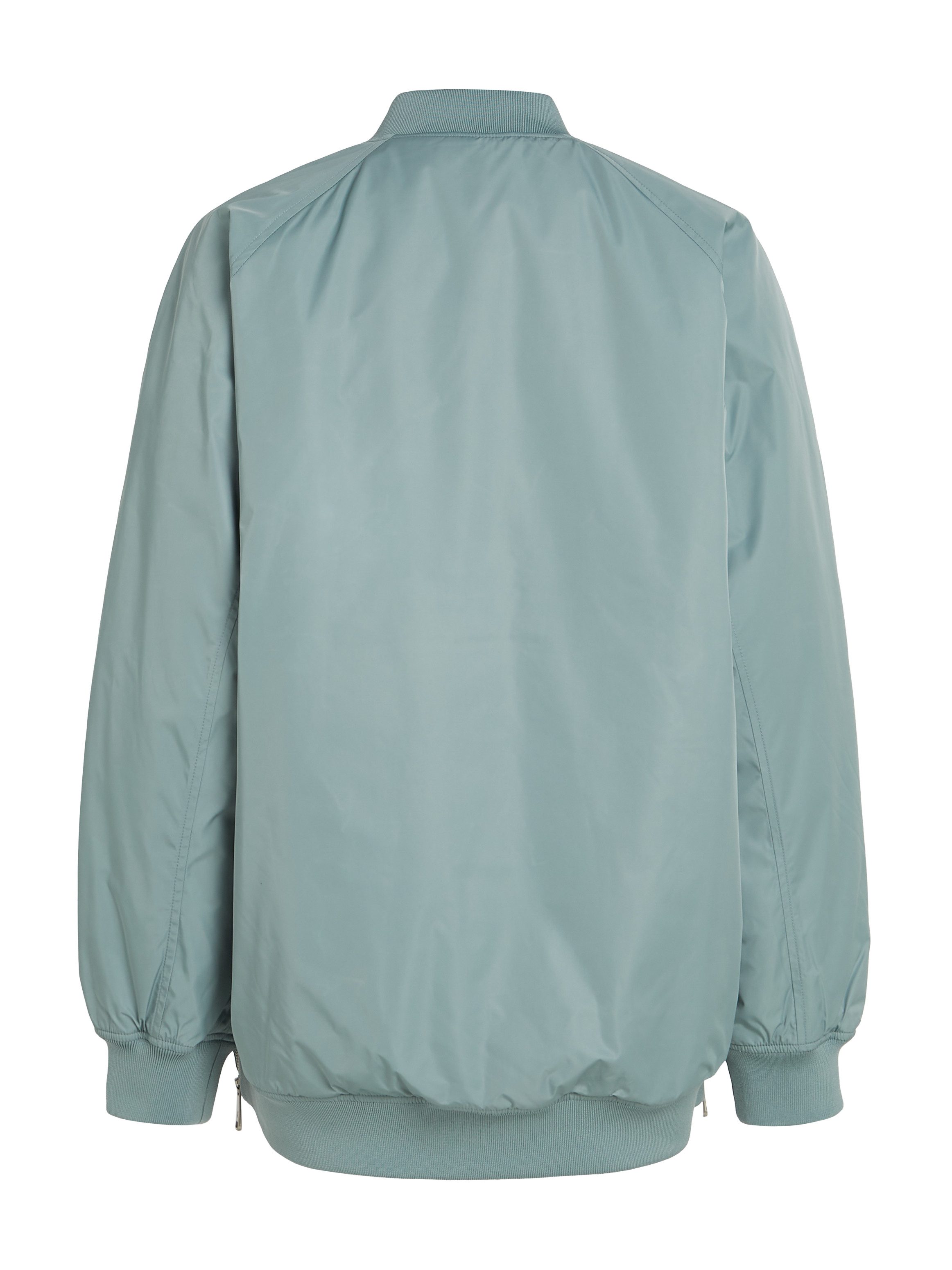 Calvin Klein Jeans Bomberjacke LONG BOMBER mit Logodruck, Rumpfabschluss verengt durch Gummizug