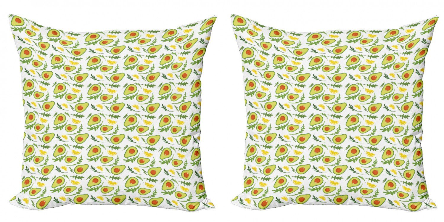 Abakuhaus und Zitronen Digitaldruck, Kissenbezüge Modern Früchte Doppelseitiger Accent Stück), (2 Geschnittene Avocados