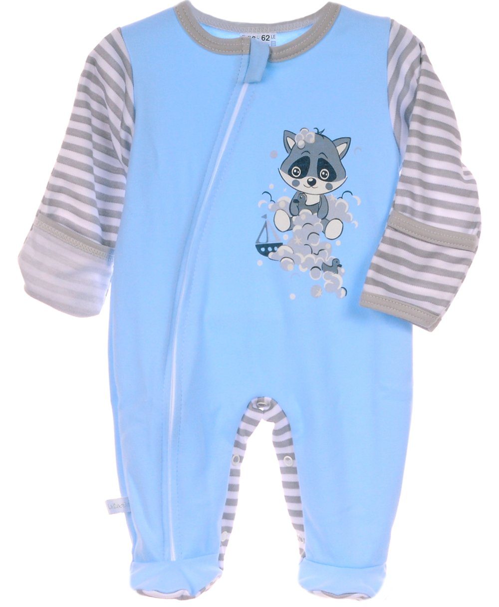 Strampler Strampler Baby Overall Schlafanzug mit Kratzschutz in Blau