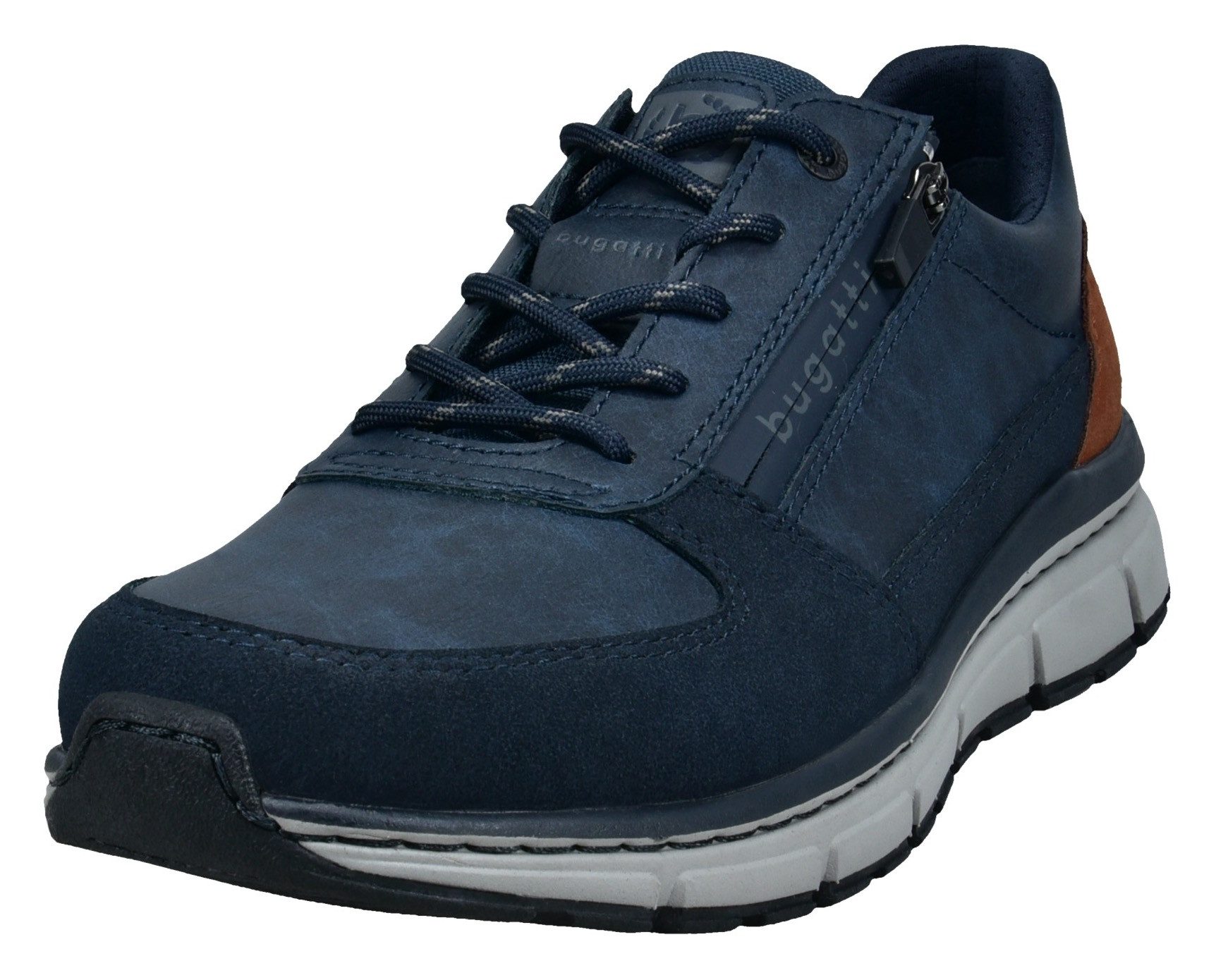 bugatti Keilsneaker, Freizeitschuh, Halbschuh, Schnürer, Kontrastbesatz an der Ferse