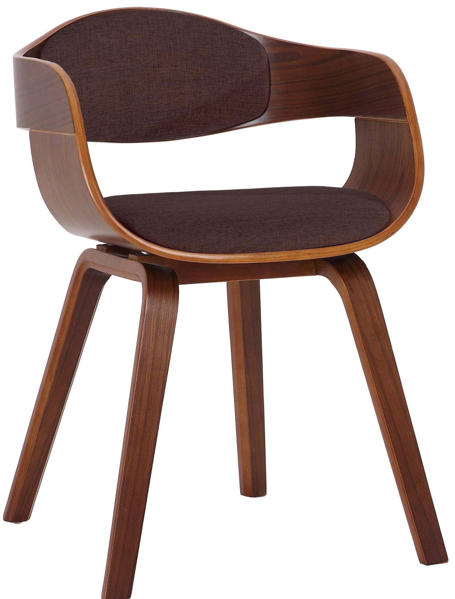 furnicato Besucherstuhl Stoff 46x49x73 cm walnuss/braun (1 St)