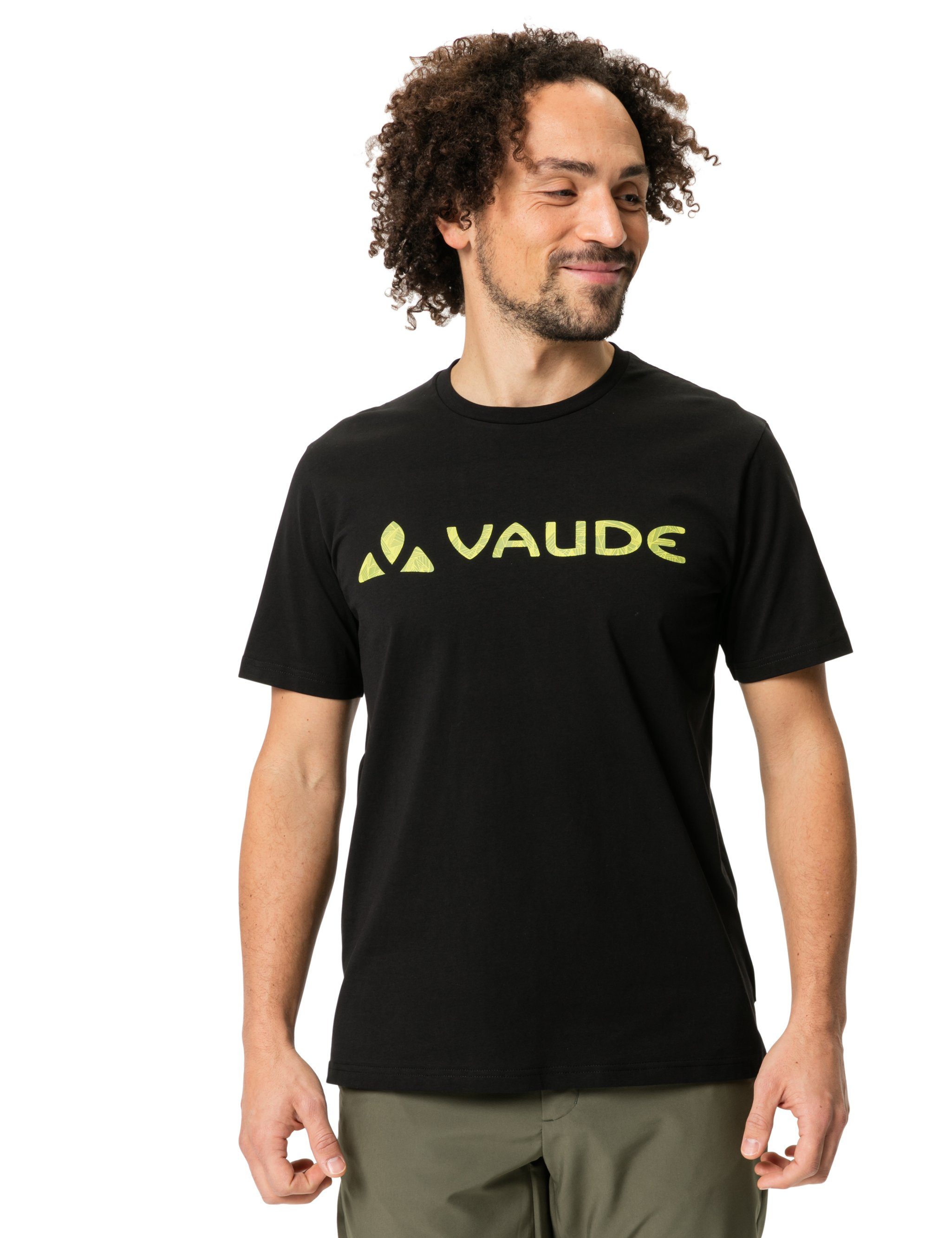 VAUDE T-Shirt Men's Grüner (1-tlg) black/yellow Knopf Shirt Logo