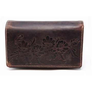 SHG Geldbörse ☼ Damen Leder Börse Portemonnaie Frauen Geldbeutel (Damenbörse Vintage Leder), Münzfach, Reißverschluss, Kreditkartenfächer