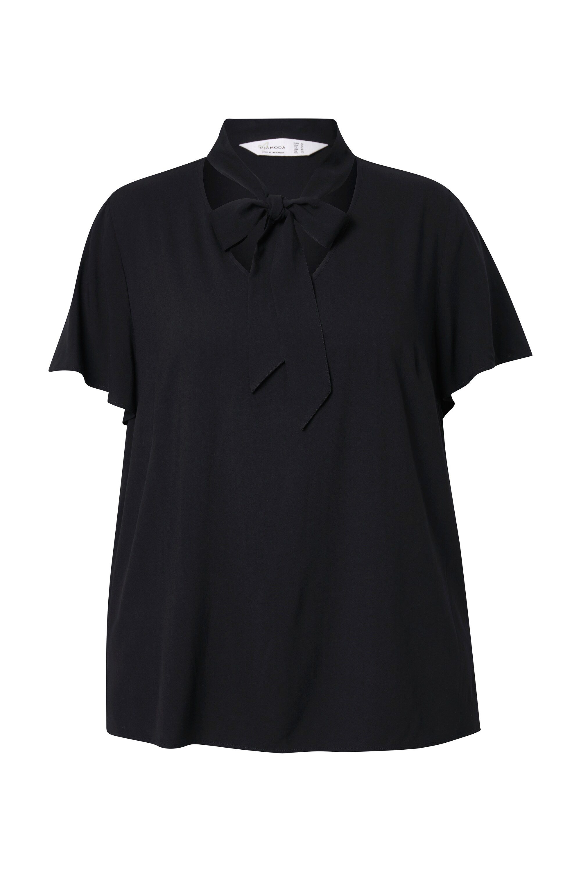 MIAMODA Longbluse Schluppenbluse A-Linie Satin Flügel-Halbarm günstig online kaufen