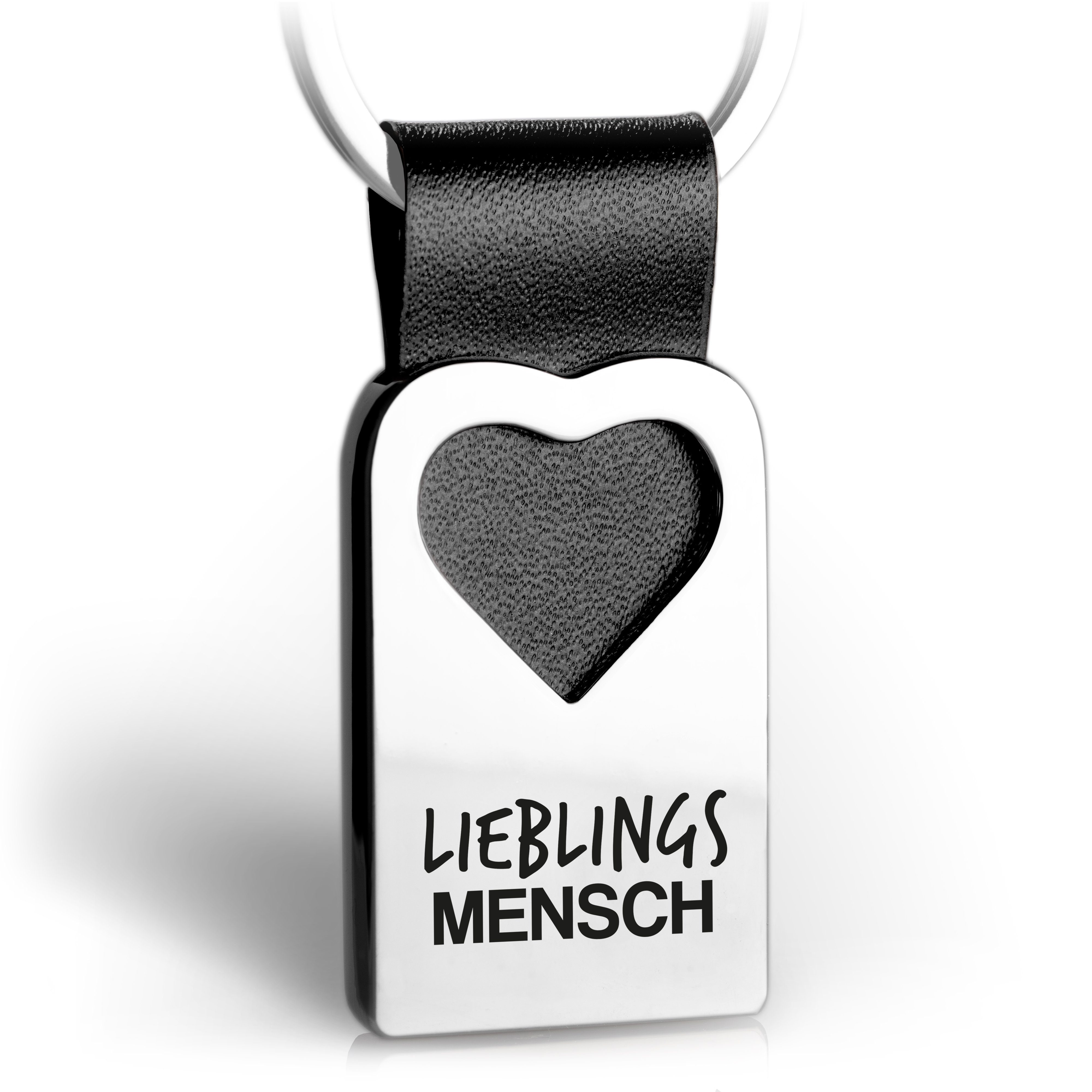 FABACH Schlüsselanhänger Lederanhänger mit Herz und Gravur - Lieblingsmensc günstig online kaufen