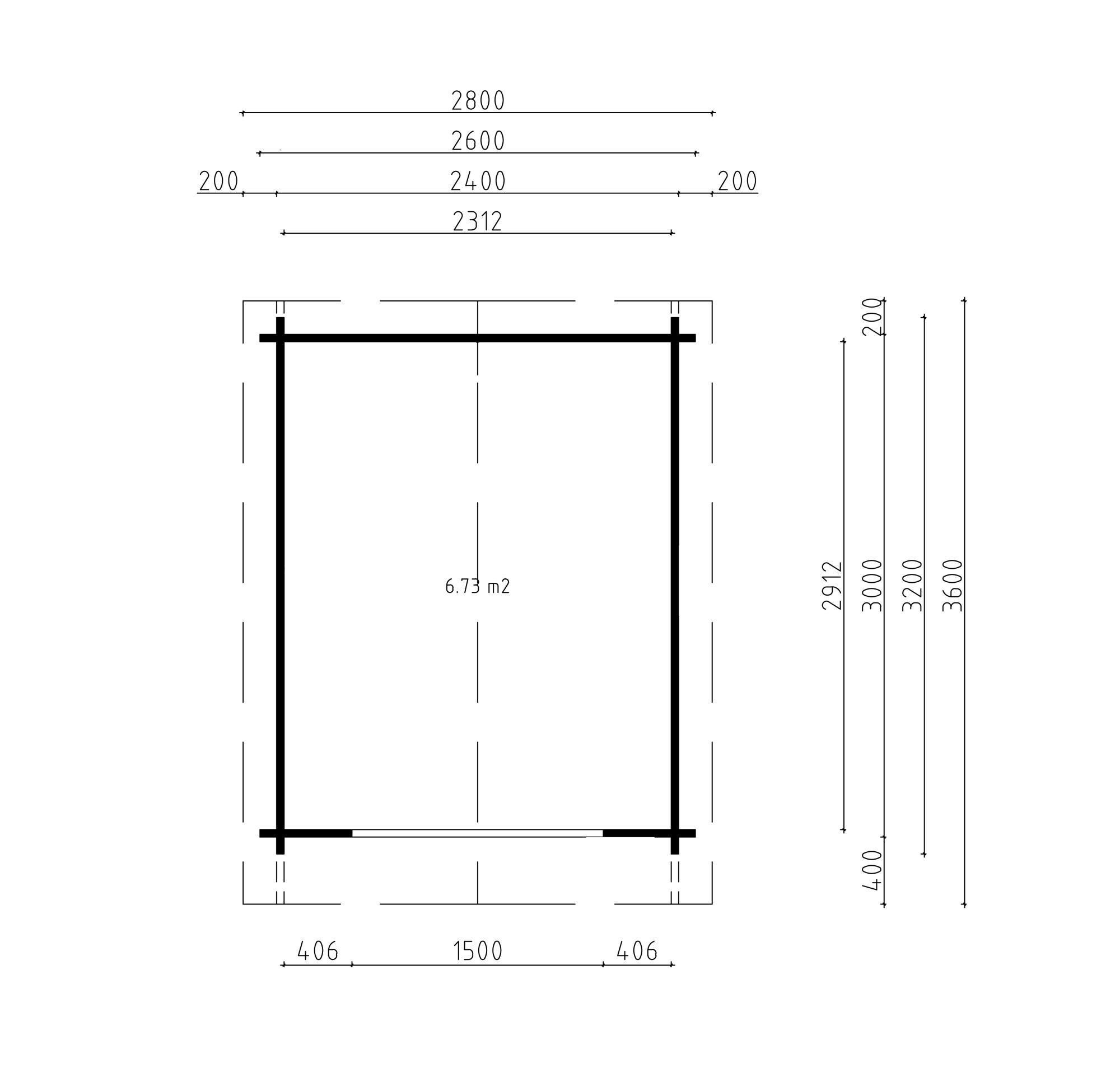 Thumbnail - Fjordholz Gartenhaus Lexi 44 E Premium, BxT: 1200x3650 cm