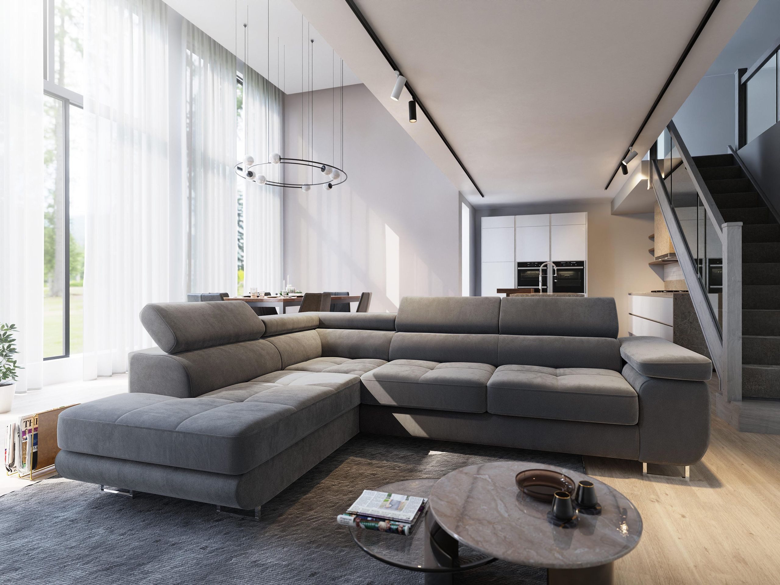 Masseno Ecksofa SELVA mit Schlaffunktion L-Form, Sofa mit Bettkasten günstig online kaufen