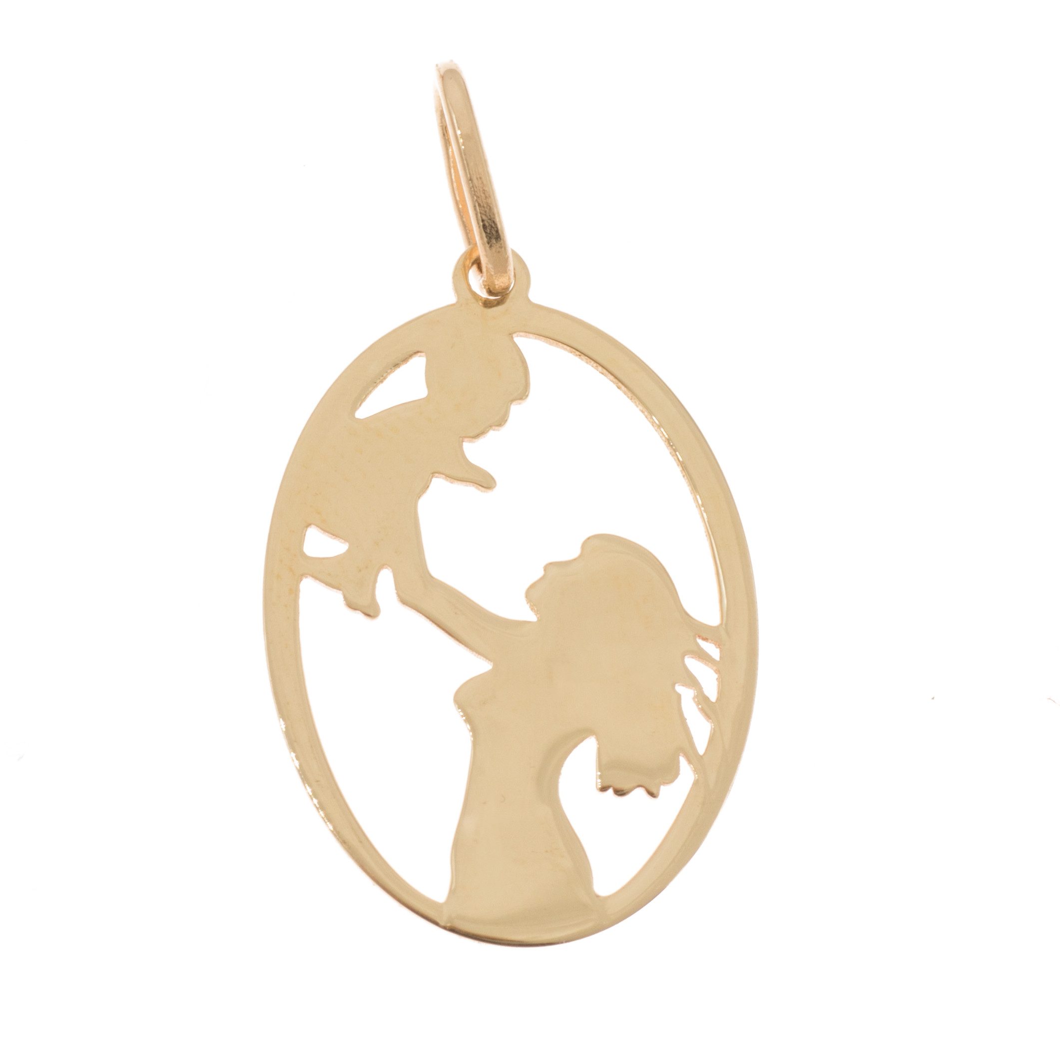 Bella Carina Kettenanhänger Goldanhänger Mutter mit Kind 585 Gold 14 Karat, 585 Gold