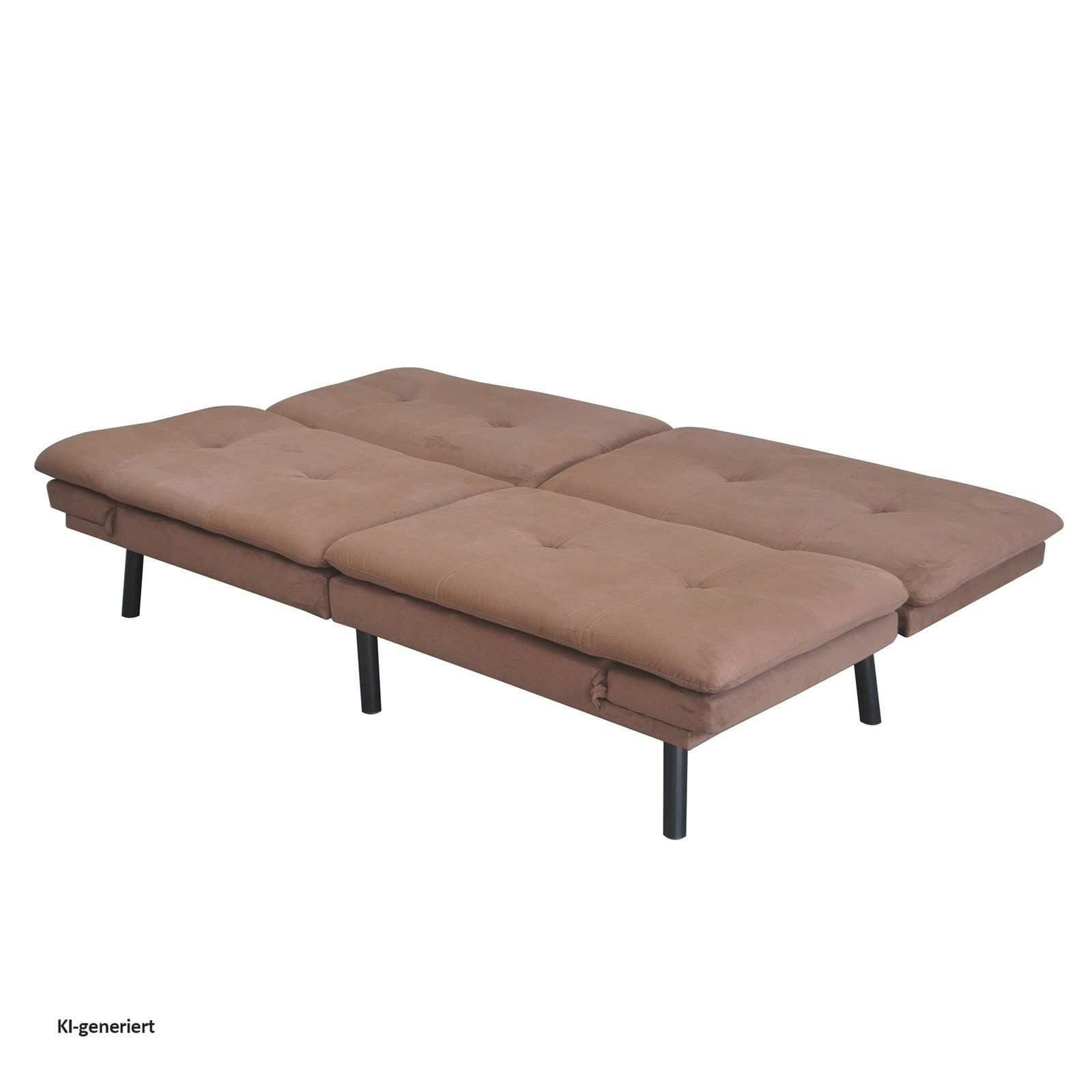 HTI-Living 2-Sitzer Sofa mit verstellbaren Armlehnen Braun, Stück 1 Teile, Schlafsofa Zweisitzer Schlafcouch – Bild 2 von 5