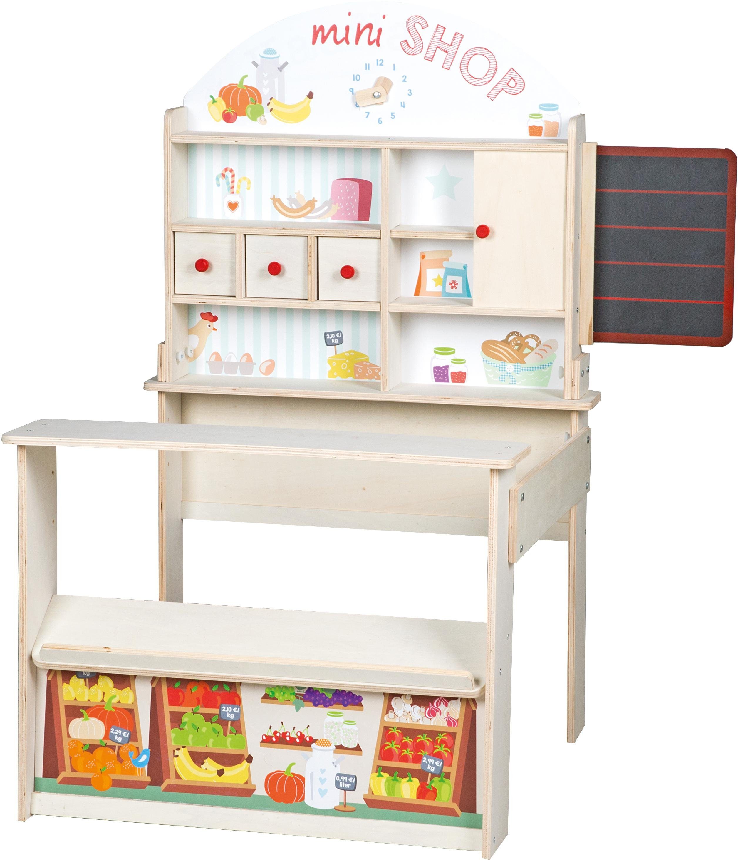 roba® Kaufladen Minishop, natur, mit Theke und Tafel