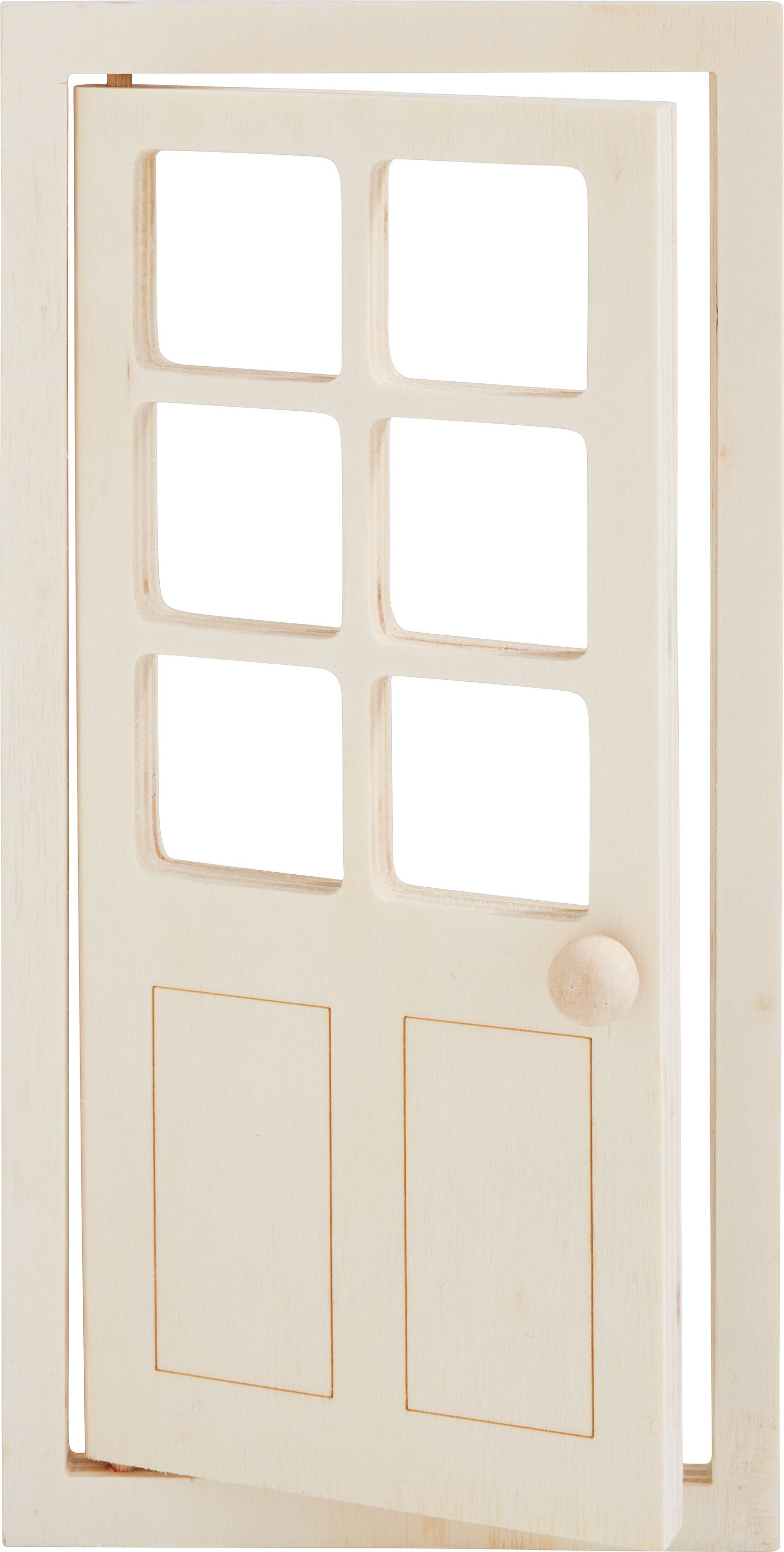 VBS Dekofigur Miniatur Wichteltür mit Fenster, 18x9cm