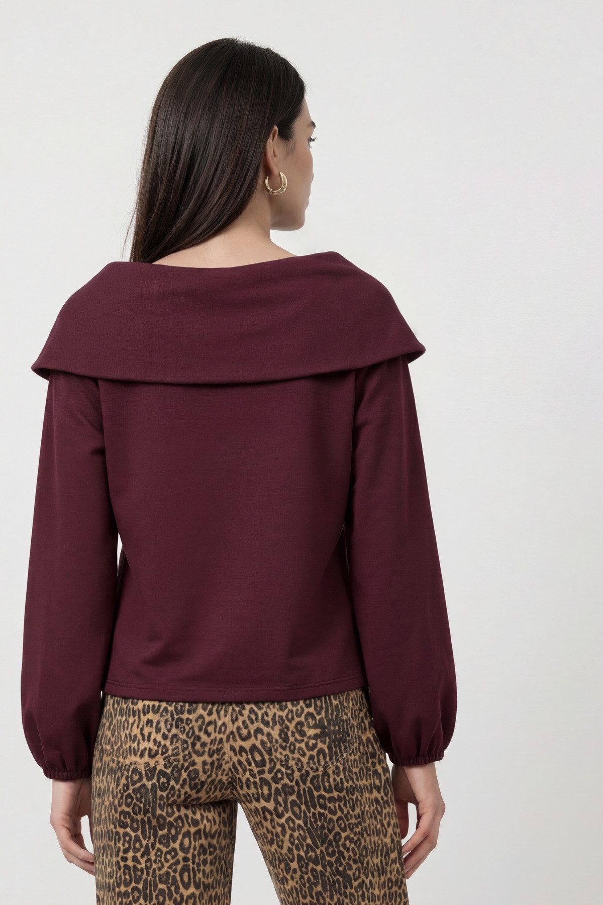 Monari Sweatshirt Sweatshirt Basic Carmenkragen Regular fit mit Carmenausschnitt