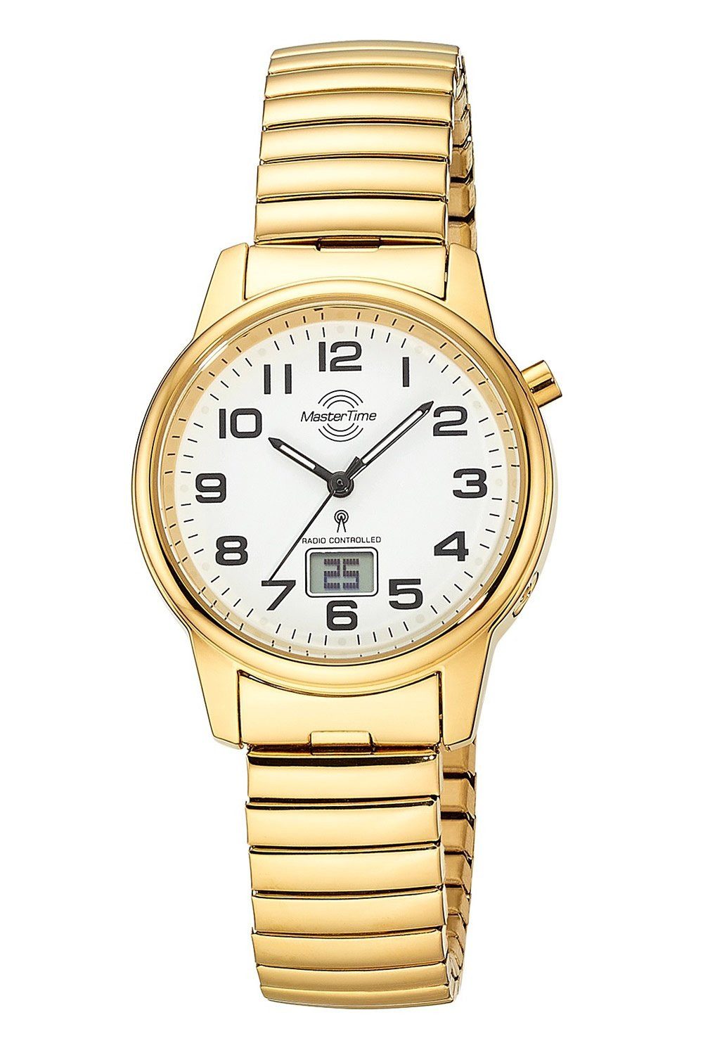 MASTER TIME Funkuhr Damen-Daily Zugband Goldfarben günstig online kaufen