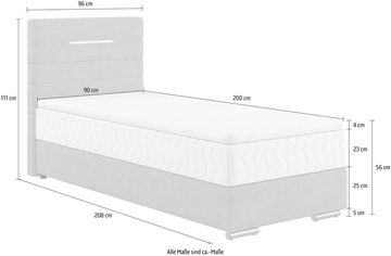 INOSIGN Boxbett Stratus, mit RGB-LED Beleuchtung, Bettkasten und Matratze