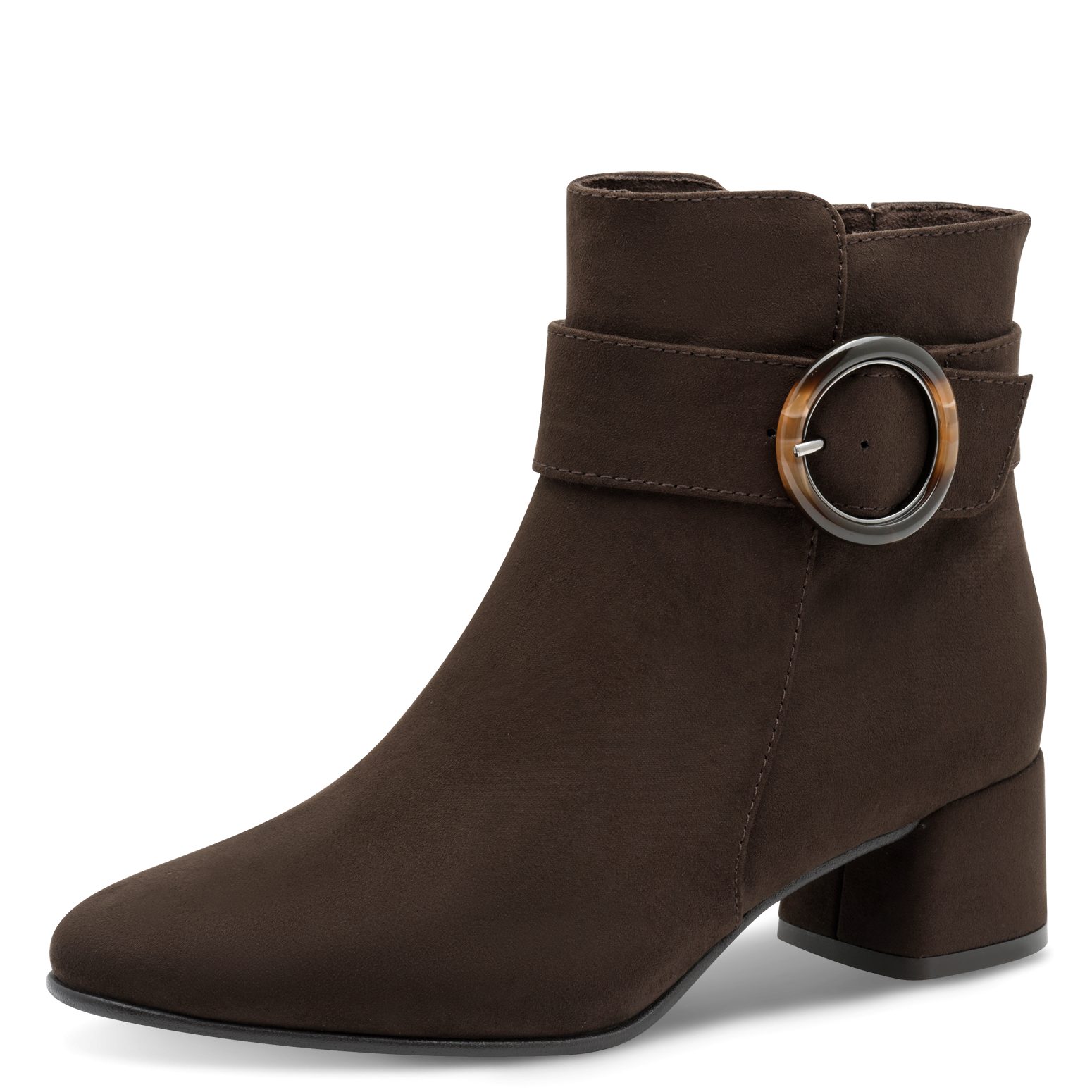 MARCO TOZZI Stiefelette Blockabsatz, Abendschuh, Festtagsschuh mit Zierschnalle