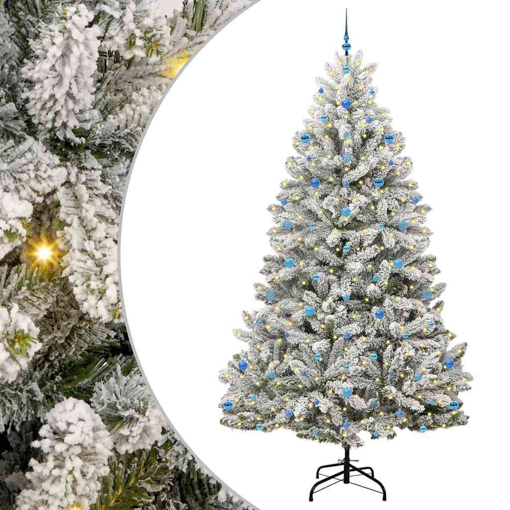 furnicato Künstlicher Weihnachtsbaum Grün und Weiß 270 cm PVC und Metall