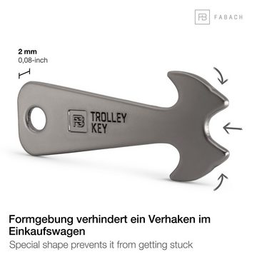 FABACH Schlüsselanhänger TrolleyKey Schwarz Einkaufswagenlöser - Einkaufswagenchip Einkaufschip (2-tlg)
