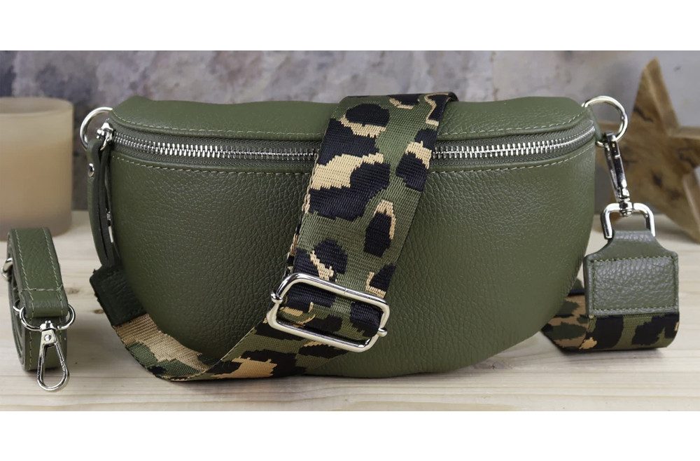 Bauchtasche Damen Echtleder Umhängetasche Brusttasche Gürteltasche
