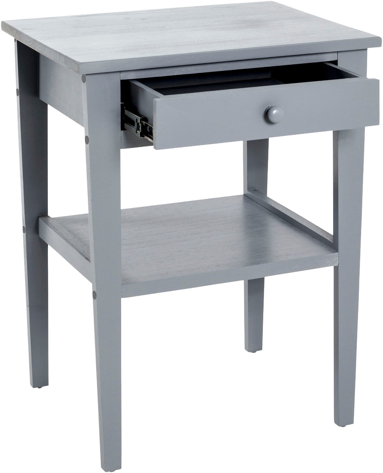 HAKU Beistelltisch Nachtkonsole, Sofatisch, Wohnzimmertisch (1-St), rechteckig - aus Massivholz Grau B/T/H 46/35/60 cm