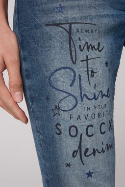 SOCCX Slim-fit-Jeans mit verkürztem Bein