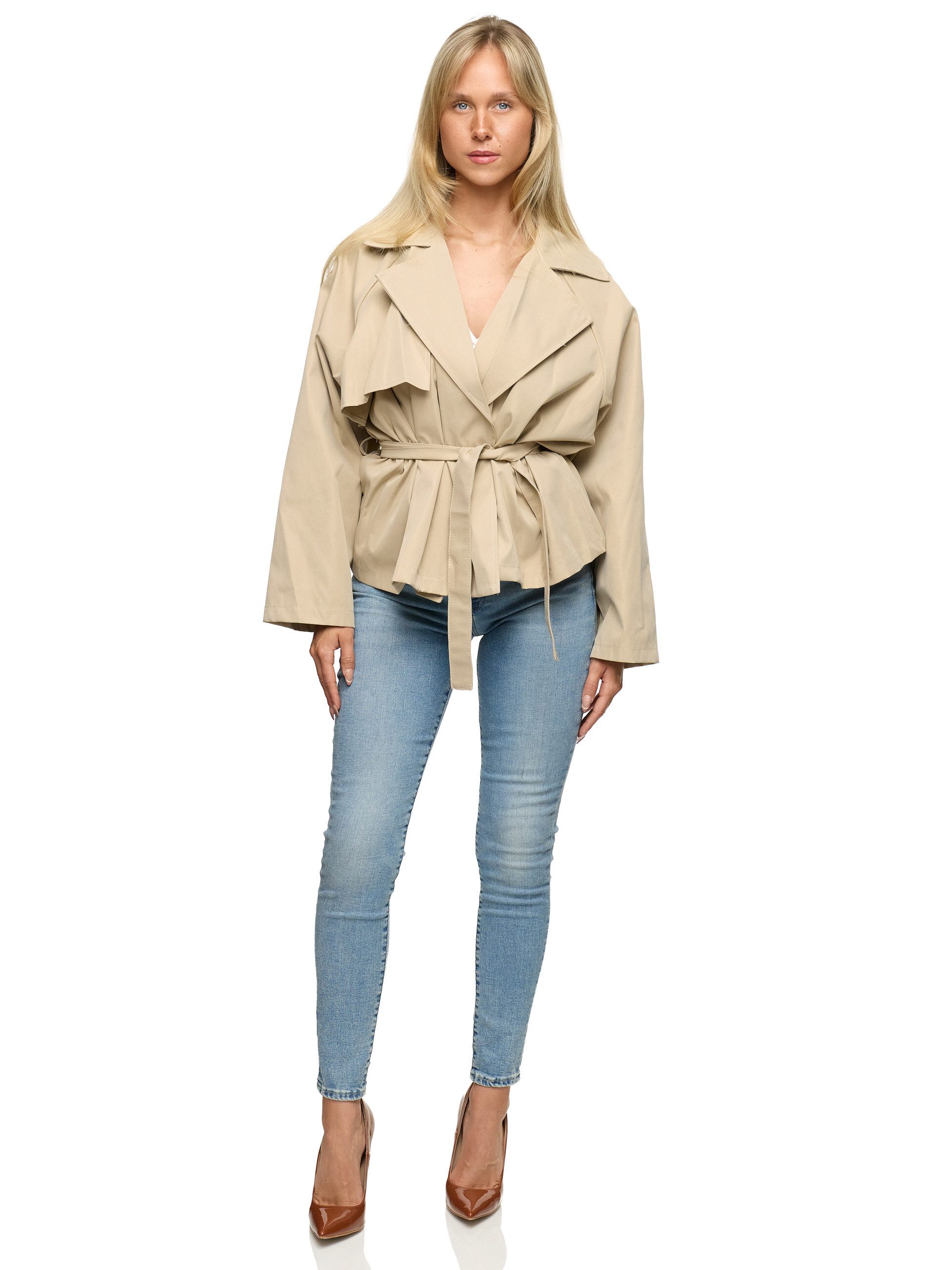 Worldclassca Trenchcoat Worldclassca TRENCHCOAT Crop Mantel Oversize mit Gü günstig online kaufen